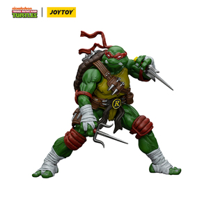 JOYTOY TMNT Raphael <span class=keywords><strong>Teenage</strong></span> <span class=keywords><strong>Mutant</strong></span> <span class=keywords><strong>Ninja</strong></span> <span class=keywords><strong>Turtles</strong></span> Action Figure in Scala 1/18 Modello da Collezione con Accessori - Product Image 3