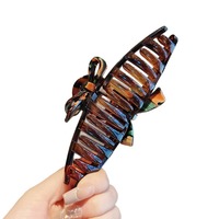 Pince à cheveux en forme de nœud pour filles, motif requin, en émail et acrylique, pour usage quotidien