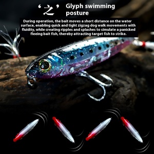 Nouvelles leurres flottantes en plastique avec paillettes 5g 8g 12g 20g, leurres crayon pour la pêche en eau salée et en eau douce, leurres durs pour la pêche - Product Image 4