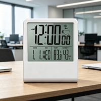 AIKS Crossborder Neue Zeitgenössische ABS Elektrische Wellenuhr Multifunktionale Automatische Synchronisation Funkwecker mit Hintergrundbeleuchtung