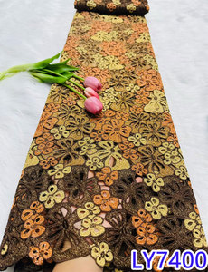 Novo Design de Tecido de Renda Colorida Nigeriana NI.<span class=keywords><strong>AI</strong></span> para Vestidos Femininos, Material de Poliéster de Alta Qualidade - Product Image 5