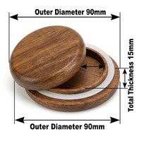 Couvercle en bois de noyer personnalisé avec anneau en silicone hermétique, gravé, pour pots de grande et petite taille, couvercle de rangement en bois, vente en gros, fourniture OEM