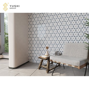 YUSHI White Marble Carving Inlay Blaue Naturstein Marmor Wasserstrahl Mosaik fliese für Badezimmer Innendekoration - Product Image 1