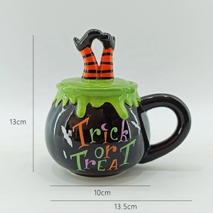 Tazza da Caffè in Ceramica a Forma di Mummia per Halloween, Tema Nightmare Before Christmas, Calderone per Pozione con Coperchio a Forma di Cappello da Strega - Product Image 6