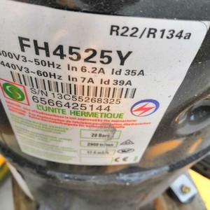 คอมเพรสเซอร์แบบสกรอลล์ Tecumseh รุ่น TFH4524F 400V 3 เฟส ใช้สารทำความเย็น R22 สำหรับงานอุตสาหกรรม - Product Image 2