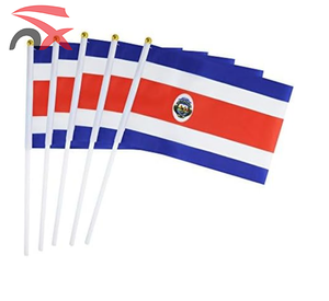 Drapeau à agiter personnalisé <span class=keywords><strong>en</strong></span> polyester 14 * 21 cm du <span class=keywords><strong>Costa</strong></span> <span class=keywords><strong>Rica</strong></span> avec mât <span class=keywords><strong>en</strong></span> plastique de 30 cm - Product Image 2