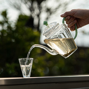 Heat-Resistant Glass Teapot With Lid Lotus Petal Design For Brewing Flower <b>Tea</b> And Green <b>Tea</b> Home Use Transparent Single Teapot - Product Image 4