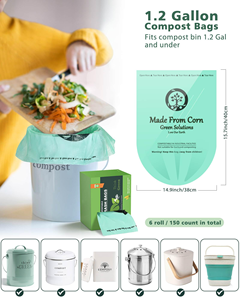 Thân thiện với môi trường và phân hủy sinh học 1.2 gallon không có mùi thơm có thể phân hủy hộ gia đình nhà bếp phòng tắm Túi rác cuộn - Product Image 6