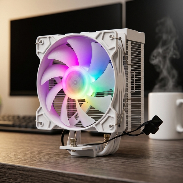 120mm ARGB CPU Cooler 4 Heat Pipes PWM Control 200W TDP for Intel LGA1700 AMD AM5 Platforms White Black Color Options