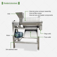 Puree Extractie Klopper Fruit Roestvrijstalen Pompoen Kokosnoot Pulp Machine Mango Putjes En Zaad Scheiden