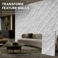 Panneau mural 3D en PU imperméable blanc MORLENX avec relief géométrique pour boutique, galerie d'art, extérieur et intérieur