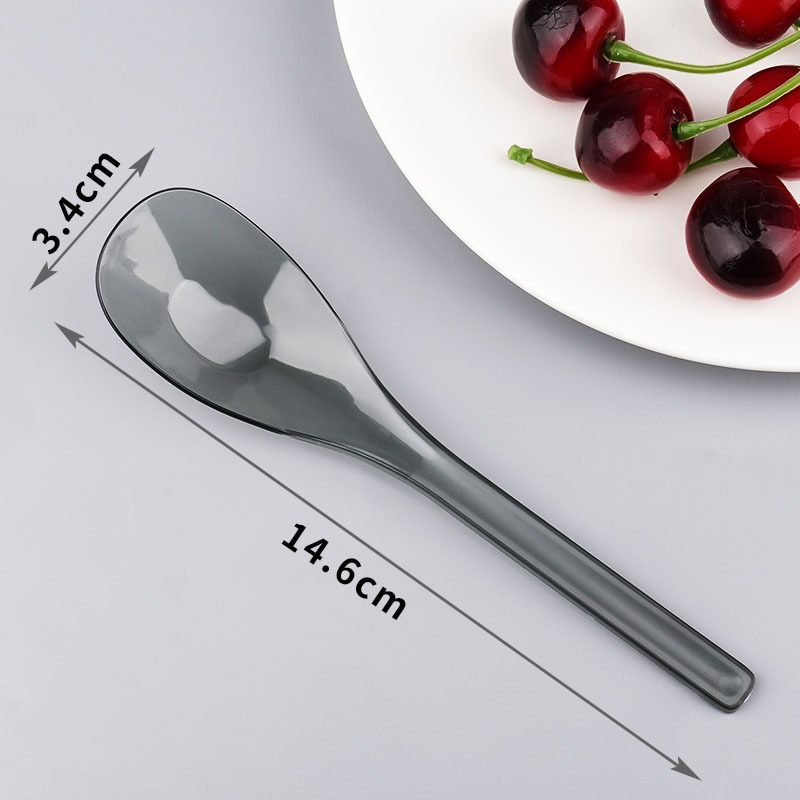 Yuanbao spoon [widened and hardened] gray translucent color