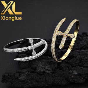Hip-hop Glitter Chilled Men's Crystal Zirconium Brass Gold Zulfiqar Sword <b>Bracelet</b> - Product Image 5