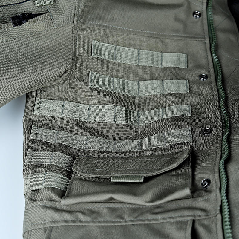 Outdoor Waterproof Jacket Black Multi-Pocket Molle Motorcycle Jacket ...