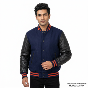 Veste de baseball Varsity Lettermen la plus vendue, corps rouge et manches en cuir noir, tailles S-XL, toutes les couleurs disponibles - Product Image 1
