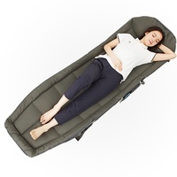 Lit pliant avec cadre en métal, matériau ABS, design moderne, portable, fauteuil inclinable simple pour hôpital et camping