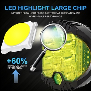 Nouvelle Arrivée - Phare de Travail LED 5 Pouces à Couverture Jaune, Projecteur LED 6000K Super Lumineux, Éclairage Diurne Étanche pour Voiture - Product Image 5