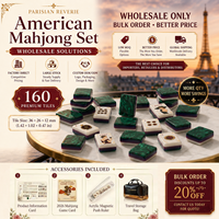 Jeu de Mahjong Américain 160 Tuiles Acryliques Thème Paris Romance Tour Eiffel Chic Femme Cadeau Vente en Gros Prêt à Expédier Livraison Rapide