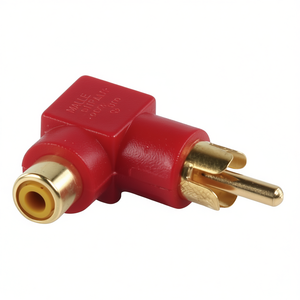 อะแดปเตอร์เสียงแบบมุม 90 องศา RCA ตัวผู้เป็นตัวเมีย ขั้วต่อสเตอริโอสีแดง - Product Image 2