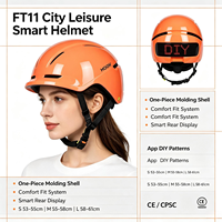 Casque de Commutation Urbaine Intelligent MOON FT11 avec Écran LED Intégré, Antichoc, Respirant, Conception Unisexe, Technologie In-Mold pour la Ville