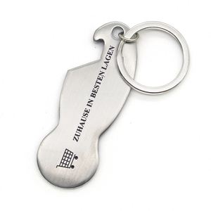 Factory Wholesale High Quality <b>Cheap</b> Metal Trolley Coin Keychain CMYK Printing Shopping Cart Chips Key Holders Laser Logo - Product Image 5