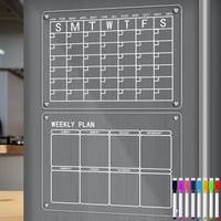 Planificateur Calendrier Réutilisable en Acrylique Transparent Aimanté pour Réfrigérateur Tableau Effaçable à Sec Personnalisé Directement en Usine Grand Imperméable Art Déco