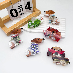 Nouvelle épingle à cheveux 2025 mignonne style coréen, motif dessin animé chiot, cœur doux et girly, pour chiens <span class=keywords><strong>teckel</strong></span> et berger, accessoires capillaires en acrylique - Product Image 1