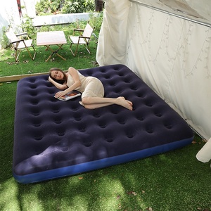 Colchón de aire inflable plegable ligero con superficie flocada de PVC de tamaño completo, alfombrilla plegable tubular para el hogar de 188cm de longitud, sueño profundo - Product Image 6