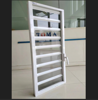 Volet à persienne manuel en aluminium, norme australienne, persienne en verre de 5mm avec cadre en aluminium et verre