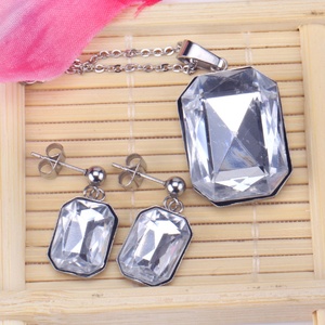 New Arrive Stainless Steel <b>Jewelry</b> <b>Set</b> 18k Gold Plated <b>Jewelry</b> Square Trendy Cute <b>Women</b> Earrings and Necklace Statement <b>Jewelry</b> - Product Image 4