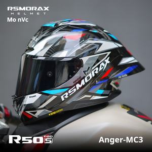 Casque de <span class=keywords><strong>moto</strong></span> intégral officiel RSMORAX nouveau matériau ABS Predator Design avec visière de taille XL pour hommes et femmes - Product Image 2