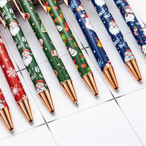 Stylo à pression de Noël mignon - Cadeau festif, design de dessin animé, stylos promotionnels en gros pour les cadeaux de Noël - Product Image 4