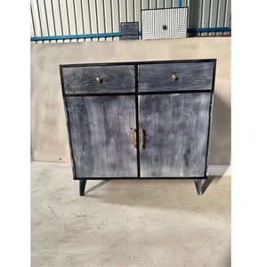 Estantería de madera maciza Rural de estilo americano, gabinete de exhibición de almacenamiento de roble tallado Vintage Retro francés, muebles de estilo Villa - Product Image 1