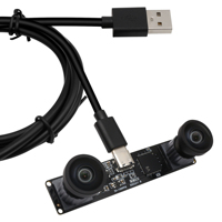 Webcam 1080P 60FPS avec double objectif 120 degrés sans distorsion, module caméra stéréo synchronisé UVC USB 2.0 pour la reconnaissance faciale