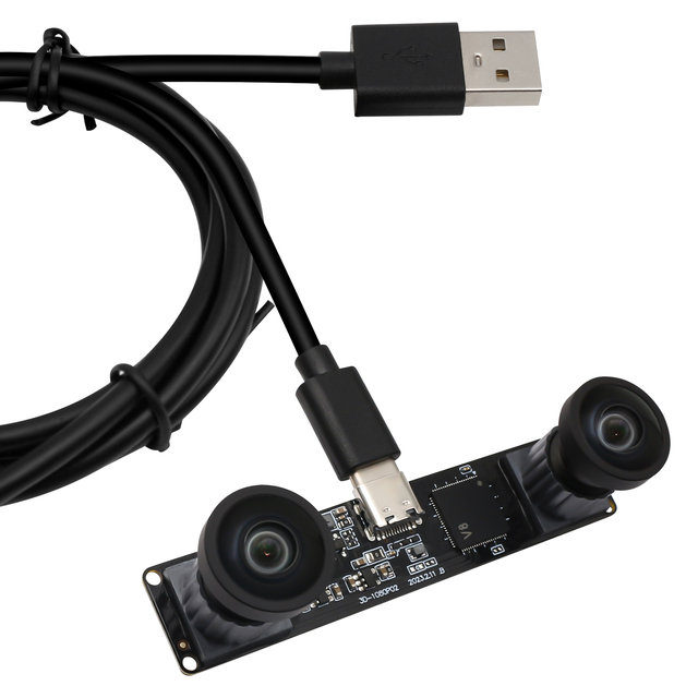 1080P 60FPS Webcam Dual 120 Degree No Distortion Lens Synchronization Stereo Camera Module UVC USB 2.0 for Face Recognition