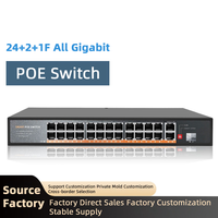 Switch PoE Gigabit complet 24 ports avec Watchdog, extension VLAN250M, boîtier en acier mat, Plug and Play, sans configuration
