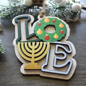 New cross-border <b>Hanukkah</b> Christmas <b>decorations</b>, wooden crafts, ornaments, Christmas family party <b>decorations</b> - Product Image 2