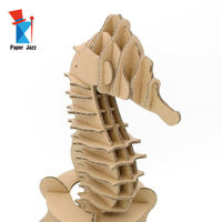Kit d'artisanat éducatif DIY en papier recyclé pour enfants : Statue d'animal marin hippocampe - Papier Jazz