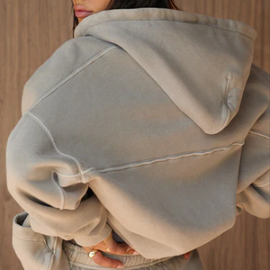 Wholesale Custom Logo Winter Autumn Unisex Cotton Oversized Blank Heavyweight <b>Hoodie</b> Quality Plain Pullover Thick Fleece Hoodies - Product Image 2