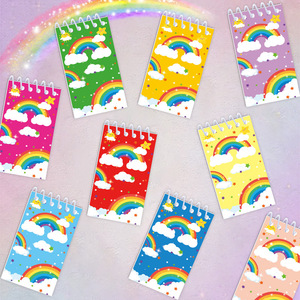 Rainbow Themed Spiral <b>Notebook</b> Mini <b>Diary</b> For Students Portable Notepad Digital Printing 70g Paper - Product Image 1