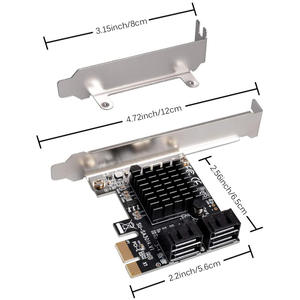 Carte d'extension PCI-E vers SATA3.0 Carte d'extension SATA3.0 4 ports Carte adaptateur SATA vers PCI-<span class=keywords><strong>E1X</strong></span> 4 ports - Product Image 2