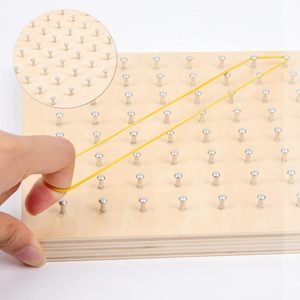 Geoplano de Madera Ecológico con Bandas Elásticas y Tarjetas de Patrones para el Aprendizaje Temprano de Matemáticas, Geometría y Desarrollo de la Creatividad en Niños - Product Image 2