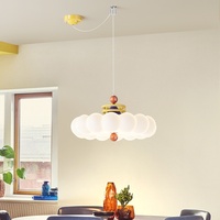 Plafonnier LED créatif et coloré en fer et acrylique, style nuage, crème, moderne et simple, pour chambre à coucher 2025