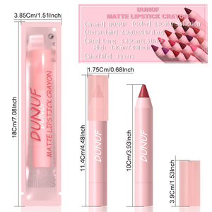 DUNUF Matita Rossetto Impermeabile Sexy <span class=keywords><strong>Rosso</strong></span> Nude Viola Tinta Opaca Lunga Durata Matita Labbra Cosmetico Trucco a Lunga Tenuta - Product Image 4