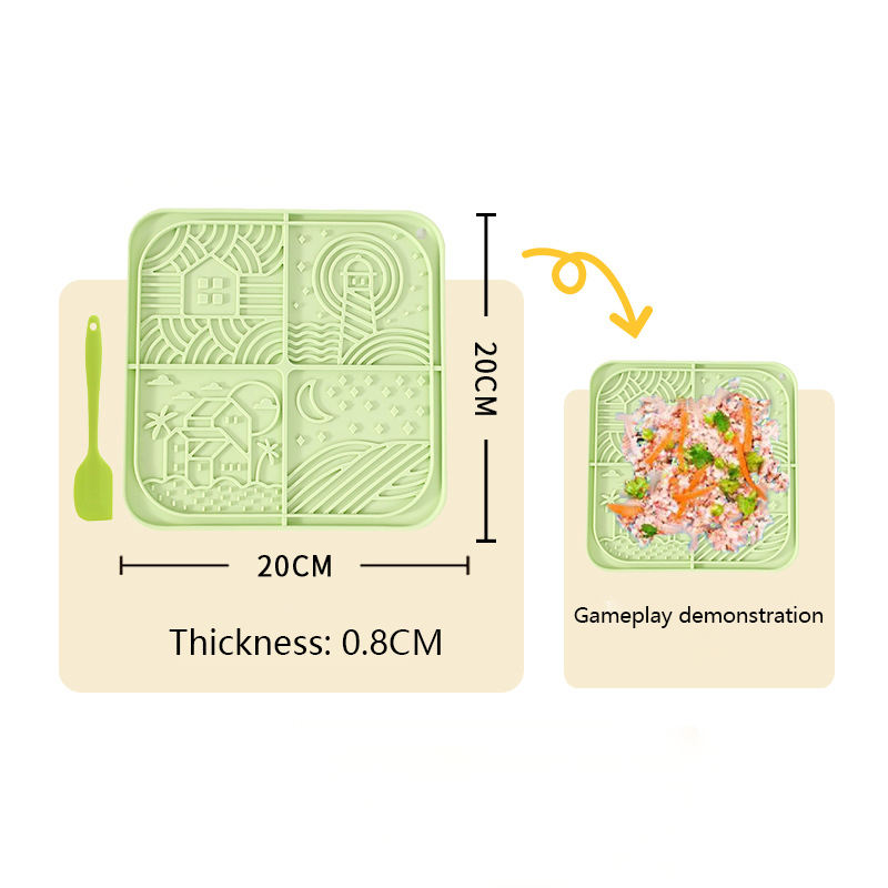 Green - Cartoon licking mat