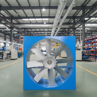 Ventilateur axial d'extraction carré 380V 24 pouces 600mm avec persienne galvanisée, amortissement d'air, montage mural latéral, faible bruit, électrique
