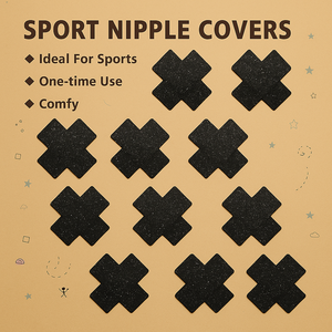 Vente flash du fabricant : Pasties adhésives jetables en forme de croix, sexy, tendance, confortables, effet pailleté, pour couvrir les seins, multi-usages - Product Image 5
