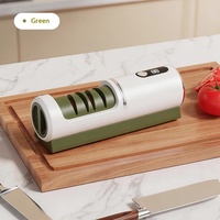 Nouvel Aiguiseur de Couteaux Électrique Transfrontalier Entièrement Automatique pour Cuisine, Meuleuse USB avec Boîtier ABS et Bouton