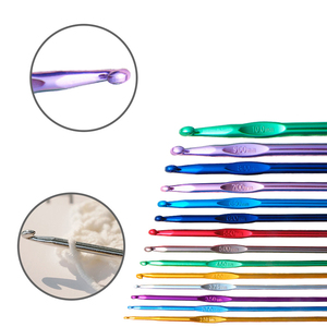 Couleur bonbon Crochet <span class=keywords><strong>laine</strong></span> bricolage outil <span class=keywords><strong>de</strong></span> tricot couleur 15CM tête unique métal aluminium Crochet crochet aiguilles - Product Image 5