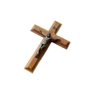 Croix religieuse catholique en bois plaqué platine de 4,7 pouces, <span class=keywords><strong>crucifix</strong></span>, artisanat <span class=keywords><strong>DIY</strong></span>, pendentifs de mode, breloques, personnalisation - Product Image 2